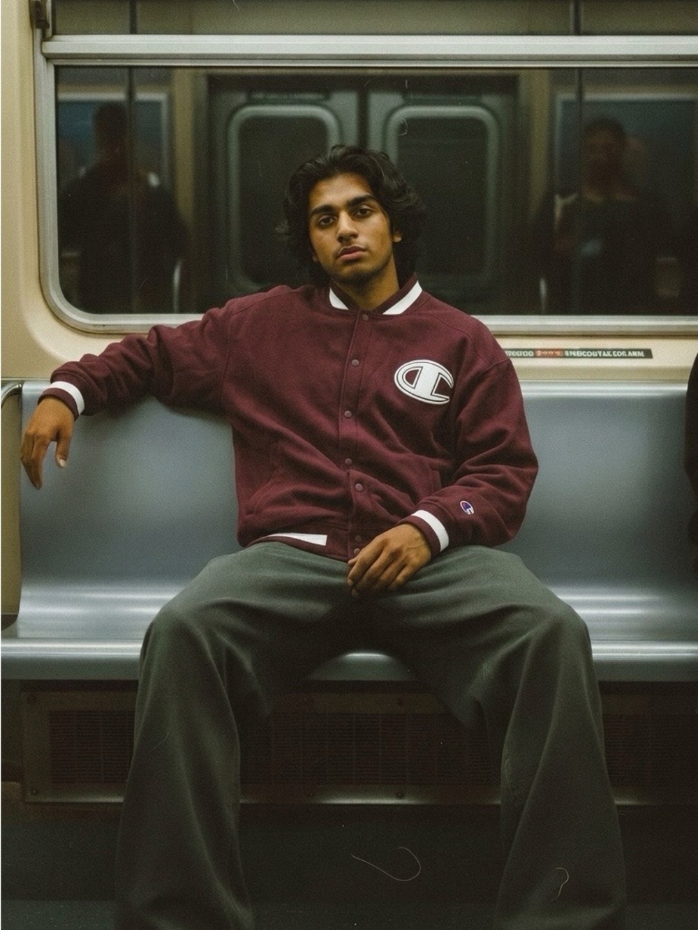Champion Men's Varsity Jacket - Maroon